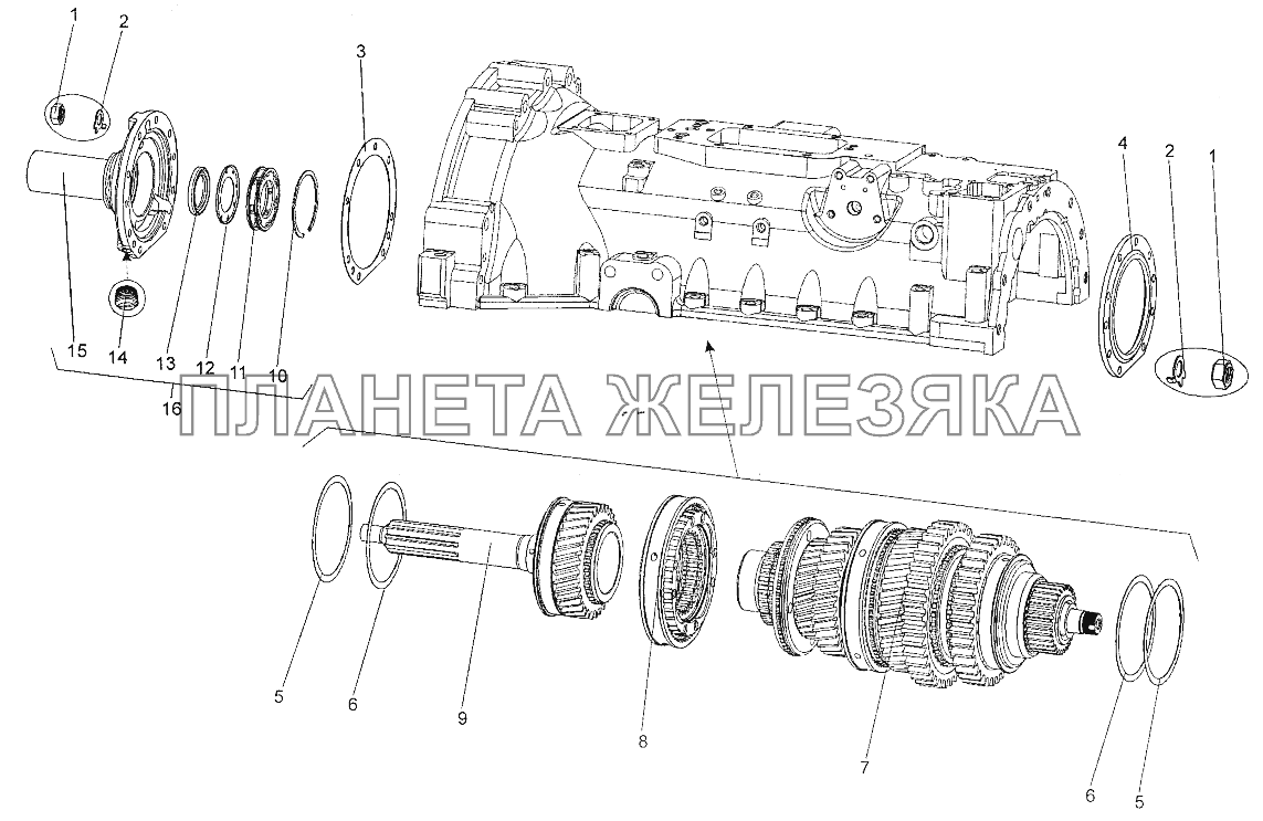 Установка первичного и вторичного валов МЗКТ-700600-011