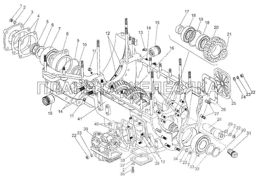 Нижняя часть картера коробки передач 65151-1701014-10 МЗКТ-700600-011