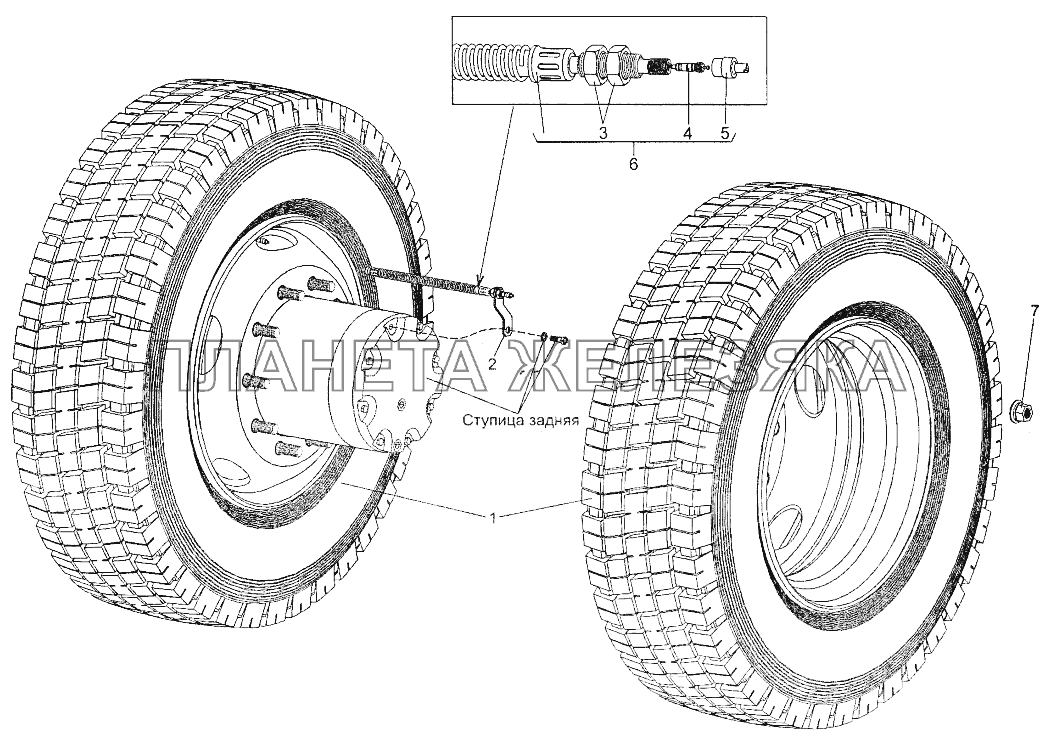 Установка задних колес МЗКТ-700600-011