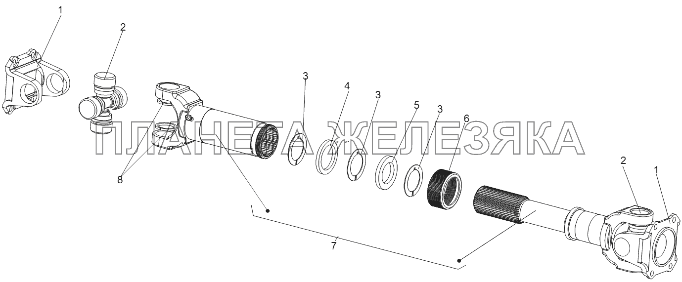 Вал карданный МЗКТ-74131