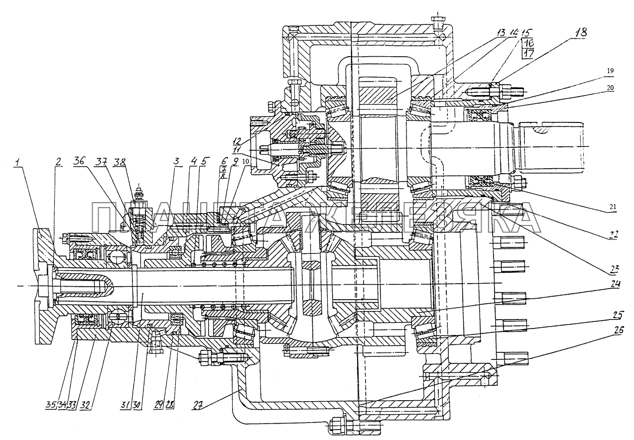 Редуктор привода МЗКТ-74131