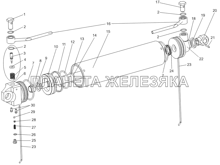 Цилиндр гидравлический 79092-5003010-10 МЗКТ-74131