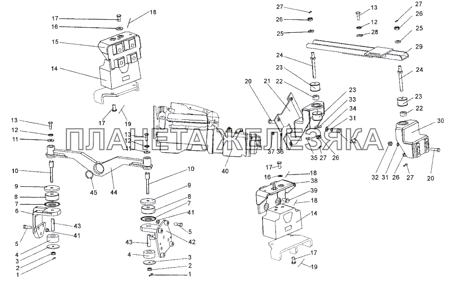 Установка двигателя МЗКТ-74171