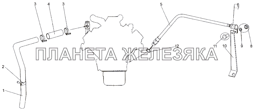 Установка агрегатов системы смазки двигателя МЗКТ-74171