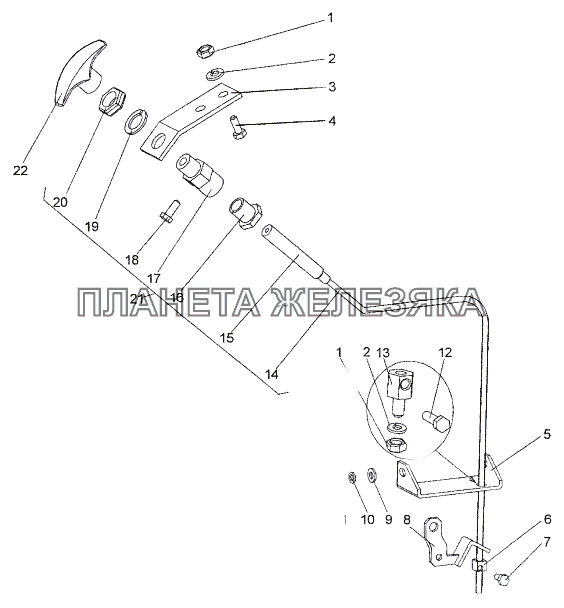 Привод останова двигателя МЗКТ-74171