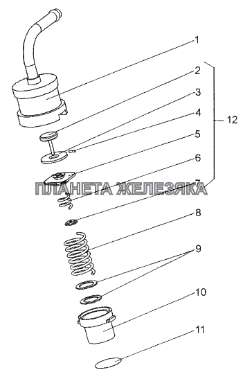 Клапан редукционный 79095-1304010 МЗКТ-74171