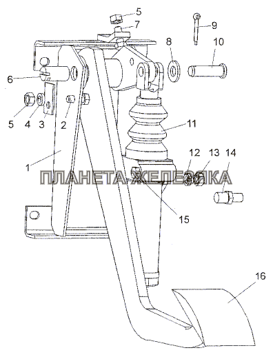 Механизм управления сцеплением 69237-1602010 МЗКТ-74171