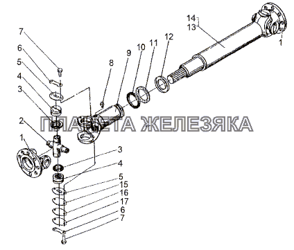 Валы карданные 6923-2218010,74171 -2203010 МЗКТ-74171