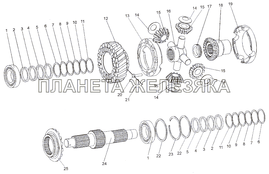 Дифференциал межосевой 6923-2506010-10 МЗКТ-74171