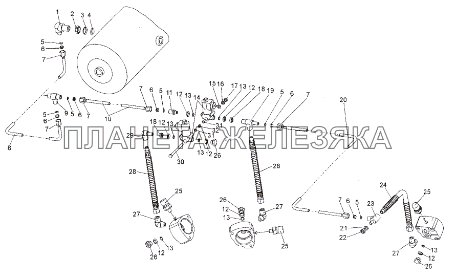 Привод управления блокировкой дифференциалов МЗКТ-74171