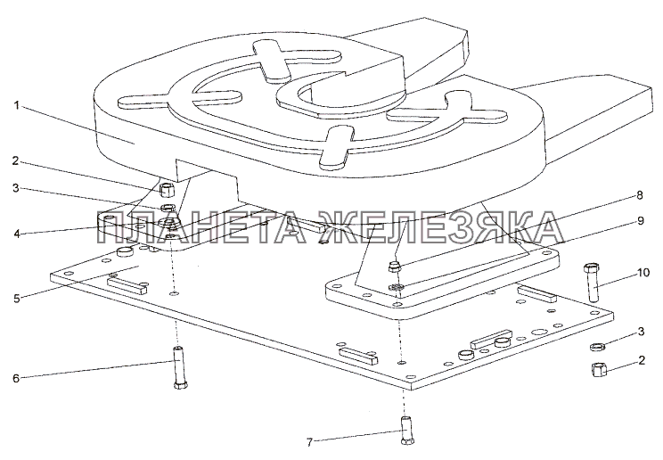 Установка седельного устройства МЗКТ-74171