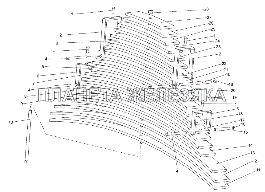 Рессора задняя 6525-2912012-10 МЗКТ-74171