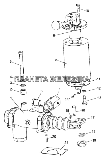 Установка крана накачки шин МЗКТ-74171