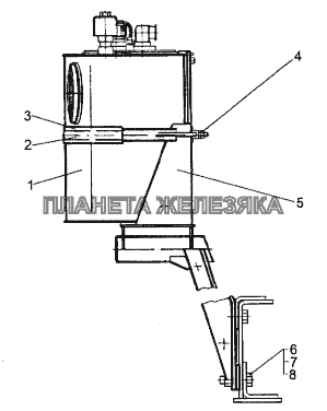 Установка масляного бака МЗКТ-74171