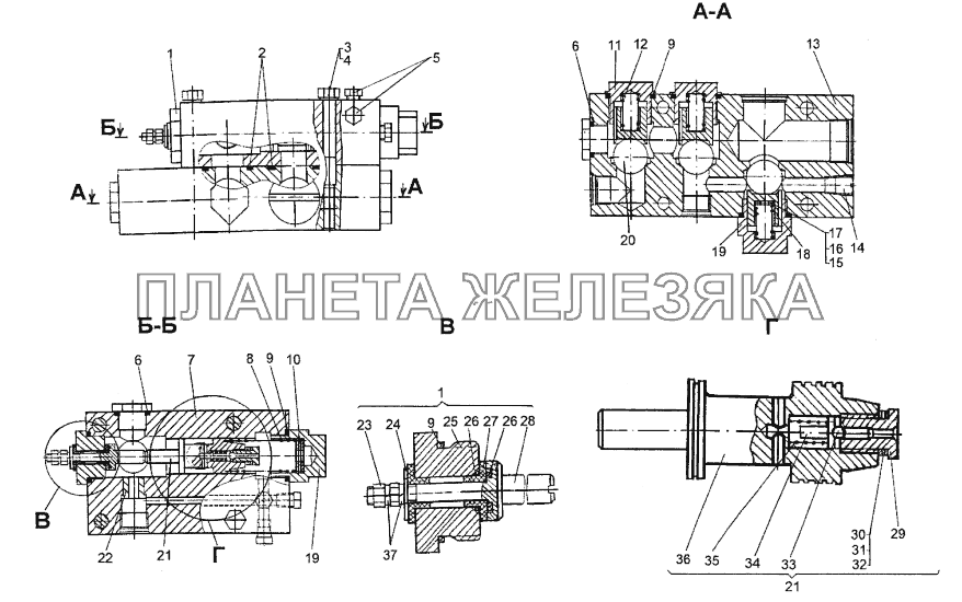 Блок клапанов 8021-3420010-10 МЗКТ-74171