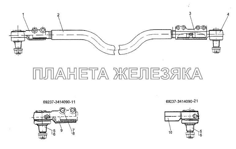 Тяга 6527-3414070 МЗКТ-74171