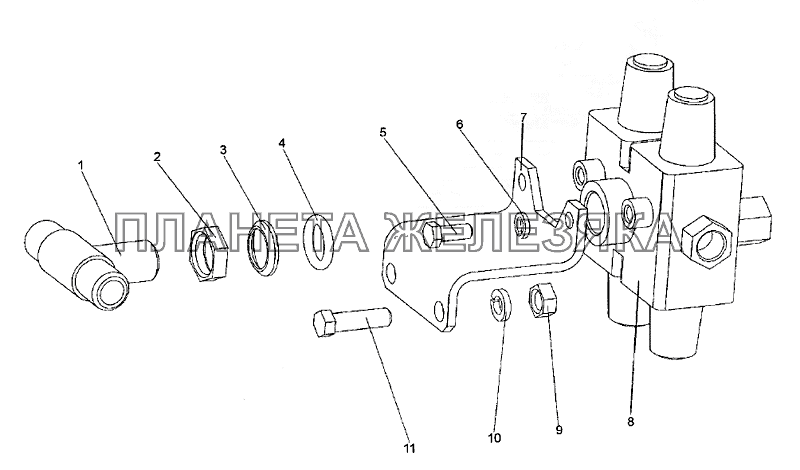 Установка клапана защитного МЗКТ-74171