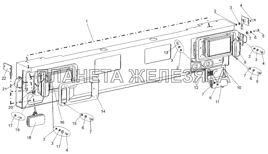 Установка головного освещения МЗКТ-74171