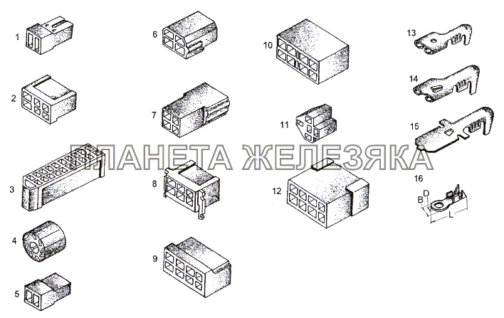 Колодки, контакты МЗКТ-74171