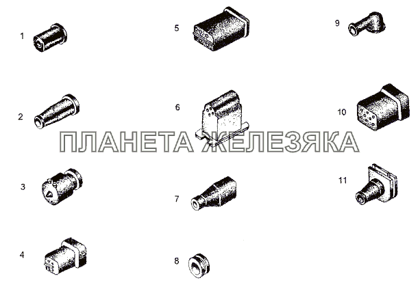 Резинотехнические изделия электрооборудования МЗКТ-74171