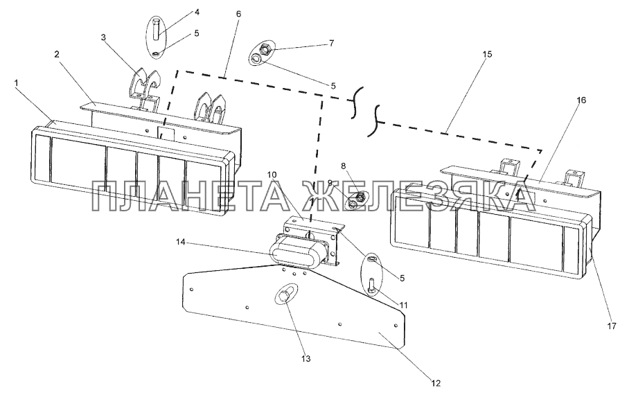 Установка задних фонарей МЗКТ-74171