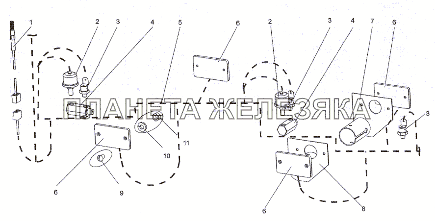 Установка электрооборудования на шасси. Жгут провод 74171-3724027 МЗКТ-74171