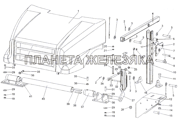 Установка капота МЗКТ-74171