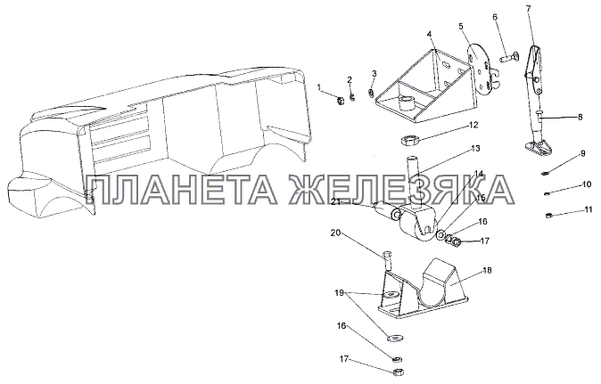 Запорный механизм капота МЗКТ-74171