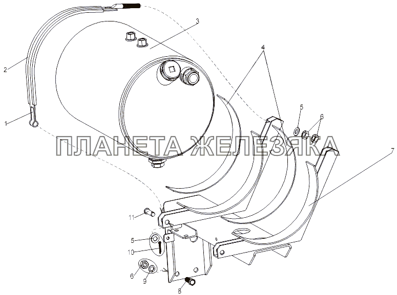 Крепление бачка топливного подогревателя МЗКТ-79092 (нов.)