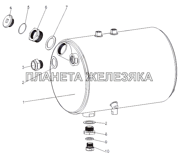 Бачок топливный подогревателя 79092-1015420 МЗКТ-79096