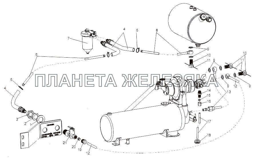 Агрегаты топливопитания подогревателя МЗКТ-79092 (нов.)