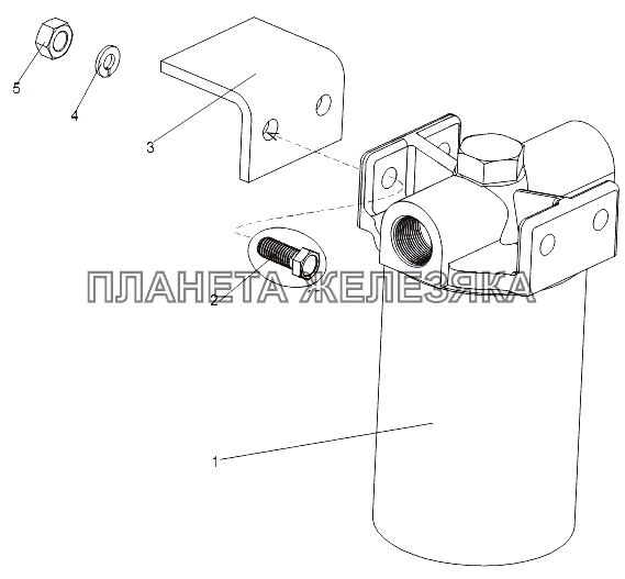 Установка топливного фильтра грубой очистки МЗКТ-7429