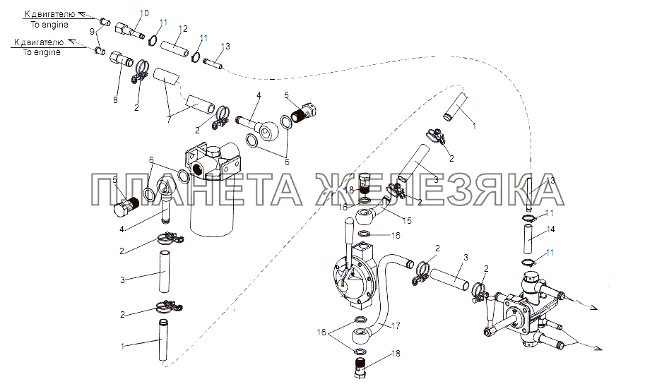 Топливопроводы МЗКТ-79092 (нов.)