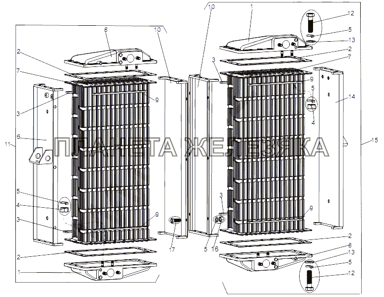 Радиатор 79092-1301008 МЗКТ-79092 (нов.)