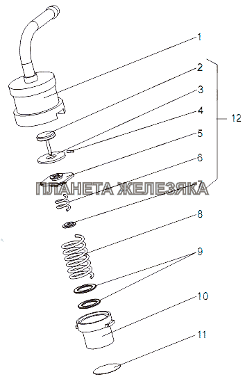 Клапан редукционный 7929-1304010 МЗКТ-79097