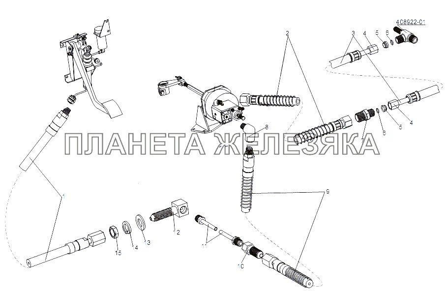 Установка привода управления сцеплением МЗКТ-751652