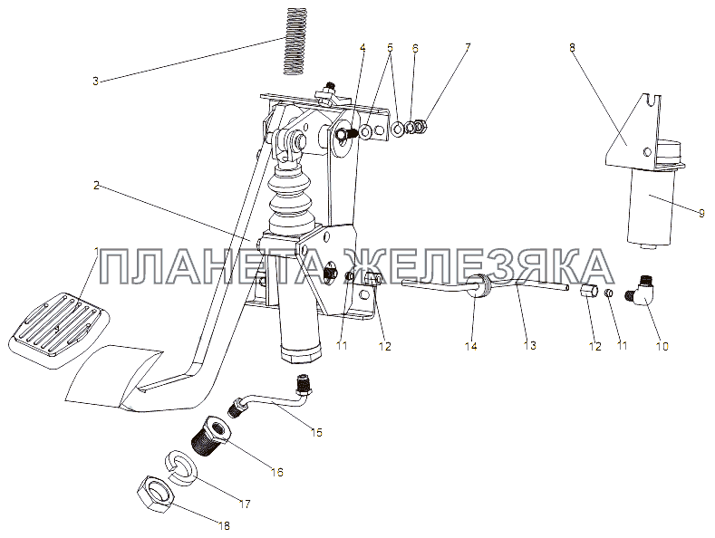 Установка механизма управления сцеплением МЗКТ-79092 (нов.)