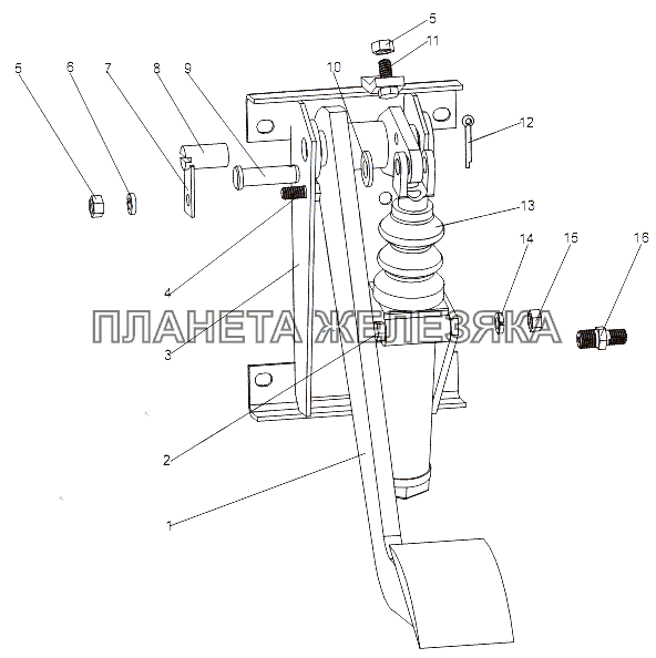 Механизм управления сцеплением 69237-1602010 МЗКТ-7429