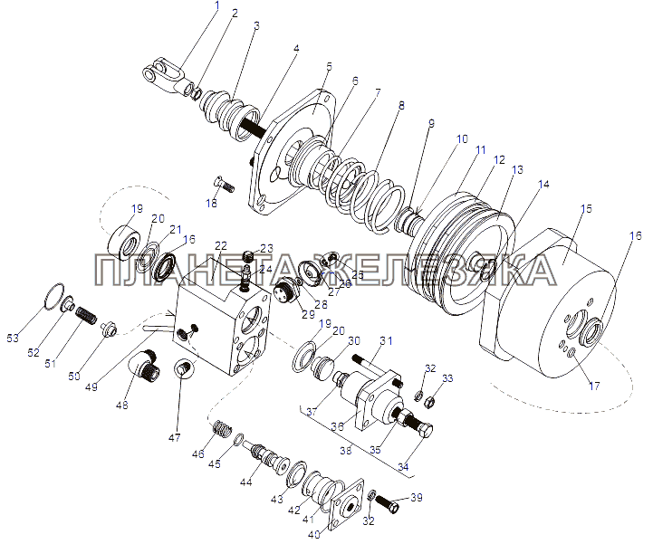 Усилитель пневмогидравлический 69237-1609200-10 МЗКТ-79092 (нов.)