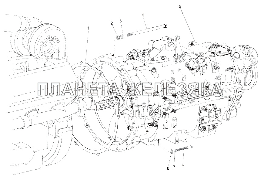 Установка коробки передач МЗКТ-79092 (нов.)