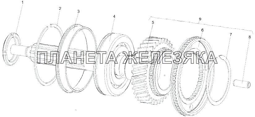 Вал первичный коробки передач 202-1701025-04 МЗКТ-79092 (нов.)