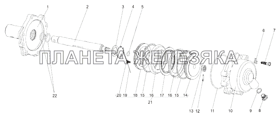 Цилиндр с поршнем 201-1722020 МЗКТ-7429