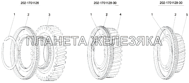 Шестерня 2-й, 3-й, 5-й передачи МЗКТ-79092 (нов.)