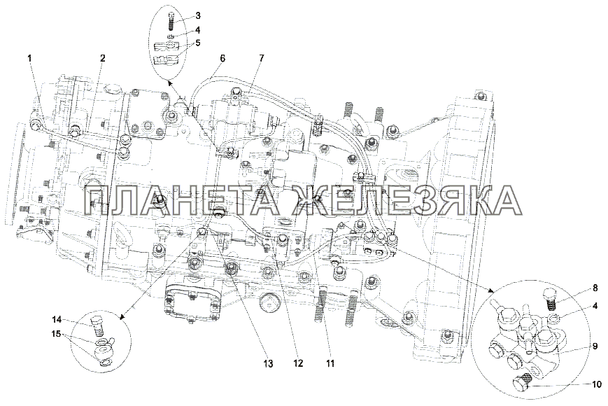 Установка воздухопроводов МЗКТ-79096