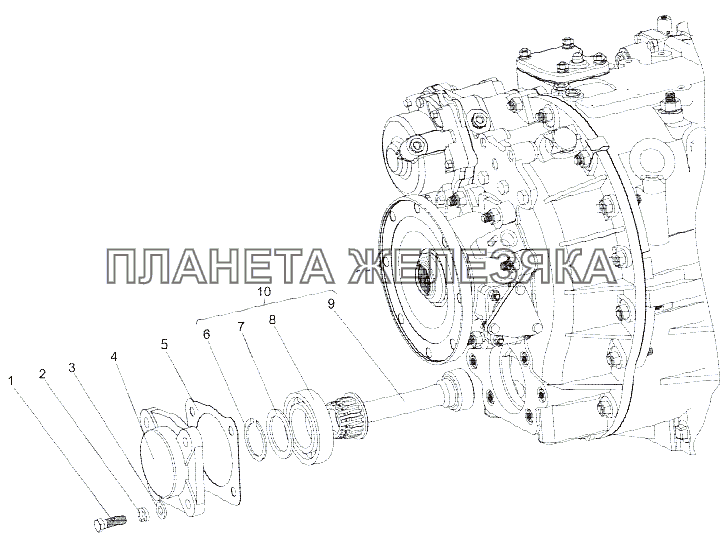 Установка вала отбора мощности МЗКТ-79096