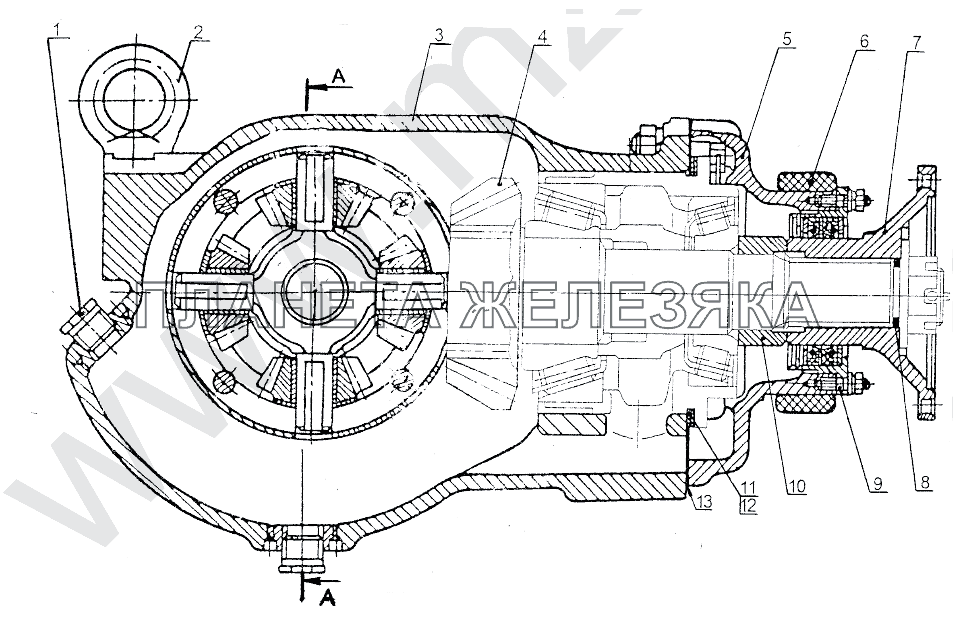 Редуктор 1-го моста МЗКТ-75165