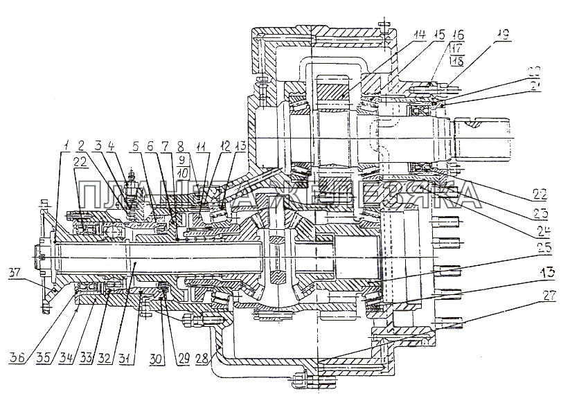 Редуктор привода МЗКТ-75165