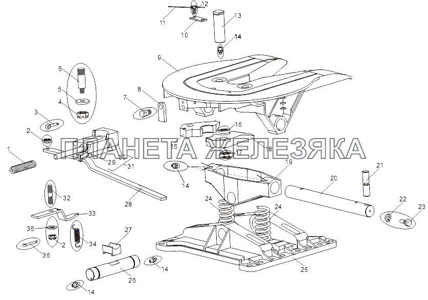 Седельное устройство 537-2702010-01 МЗКТ-7429