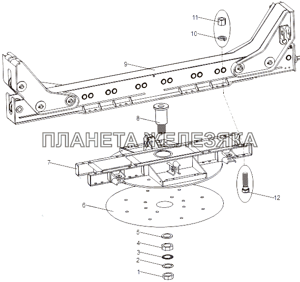 Установка рамы и коника МЗКТ-79092 (нов.)