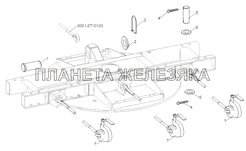 Установка переднего страховочного устройства МЗКТ-751652